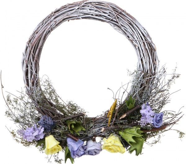 Венок Весенний из лозы и цветов