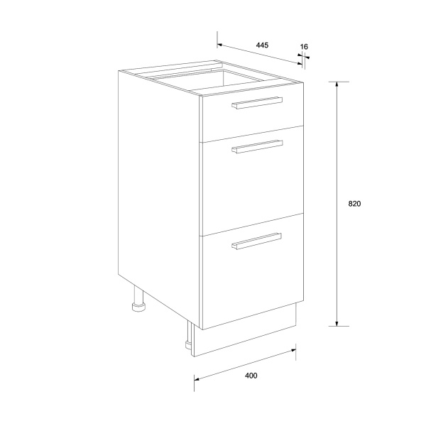 Тумба нижняя Алина Н 40/85 белый/белый Сокме