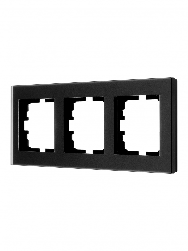 Рамка трехместная Lezard Vesna горизонтальная матовый черный 742-5980-148