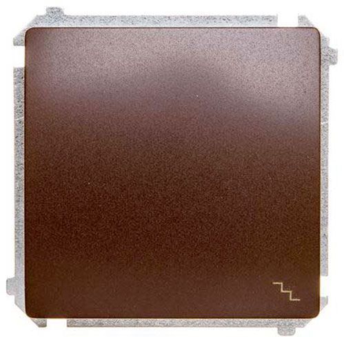 Перемикач прохідний одноклавішний Simon Basic без підсвітки 10 А 250В шоколадний BMW6.01/47