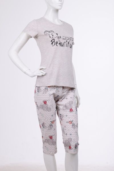 Пижама женская Roksana Mouse 782/16008 р. L бежевый с рисунком 