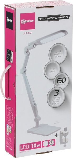 Настільна лампа офісна LedPulsar 10 Вт срібний ALT-402S 