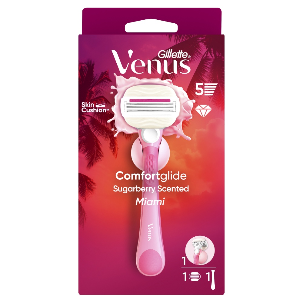 Станок для бритья Gillette Venus Miami Sugarberry с 1 сменным картриджем