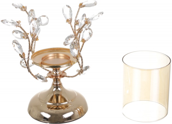 Свічник для широкої свічки Кришталевий паросток 24 см