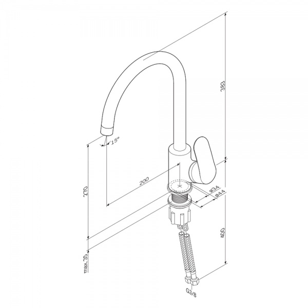 Смеситель для кухни AM.PM Like F80E07100