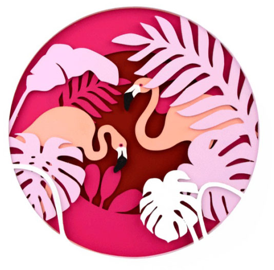 Набір для малювання картина 3D Фламінго (N0003512) 30х30 см Rosa Talent 