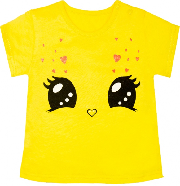 Футболка для девочек для девочек GABBI FT-22-4/1 р.80 желтый 13131 