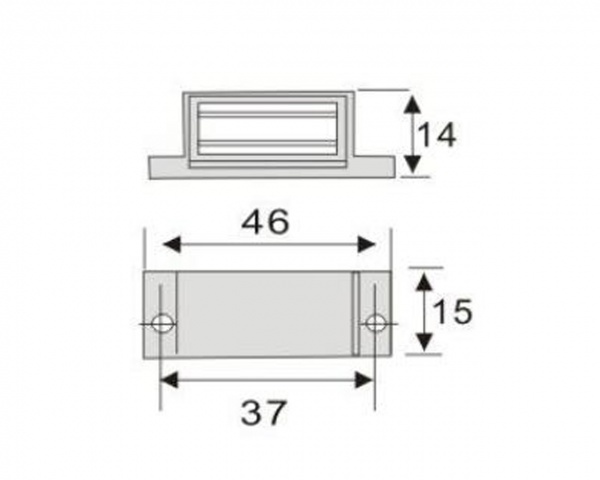Магнит мебельный с монтажной планкой малый 46x15x14 мм белый DC 1 шт.