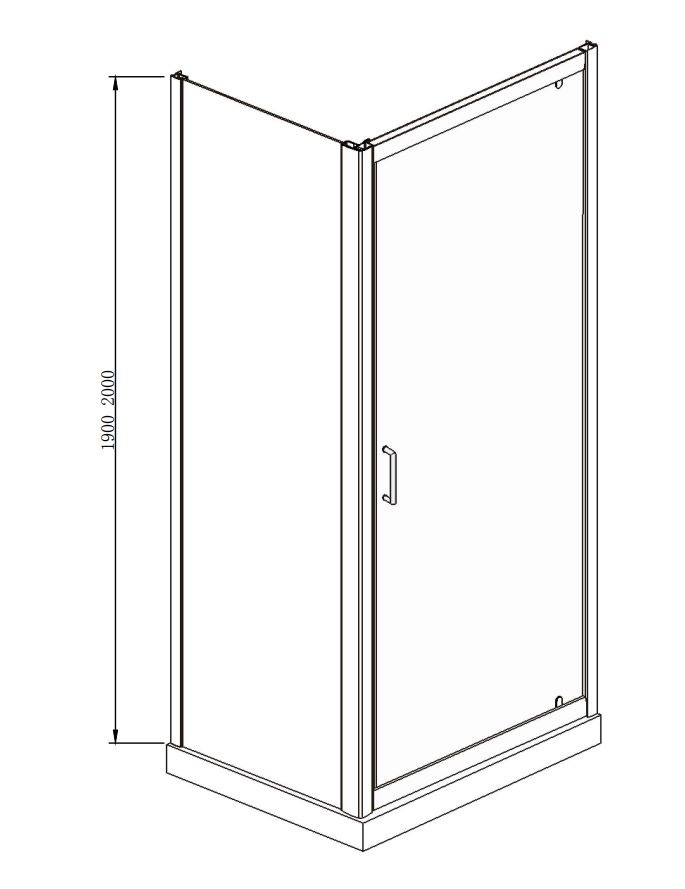 Душевое ограждение EGO квадратное распашное LEX CHROME 90х90х200 см