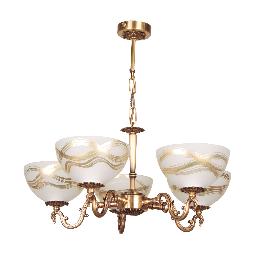 Люстра підвісна Фабрика Світла Каліппо 5x60 Вт E27 антична бронза/антична латунь НСБ 15-5х60-051