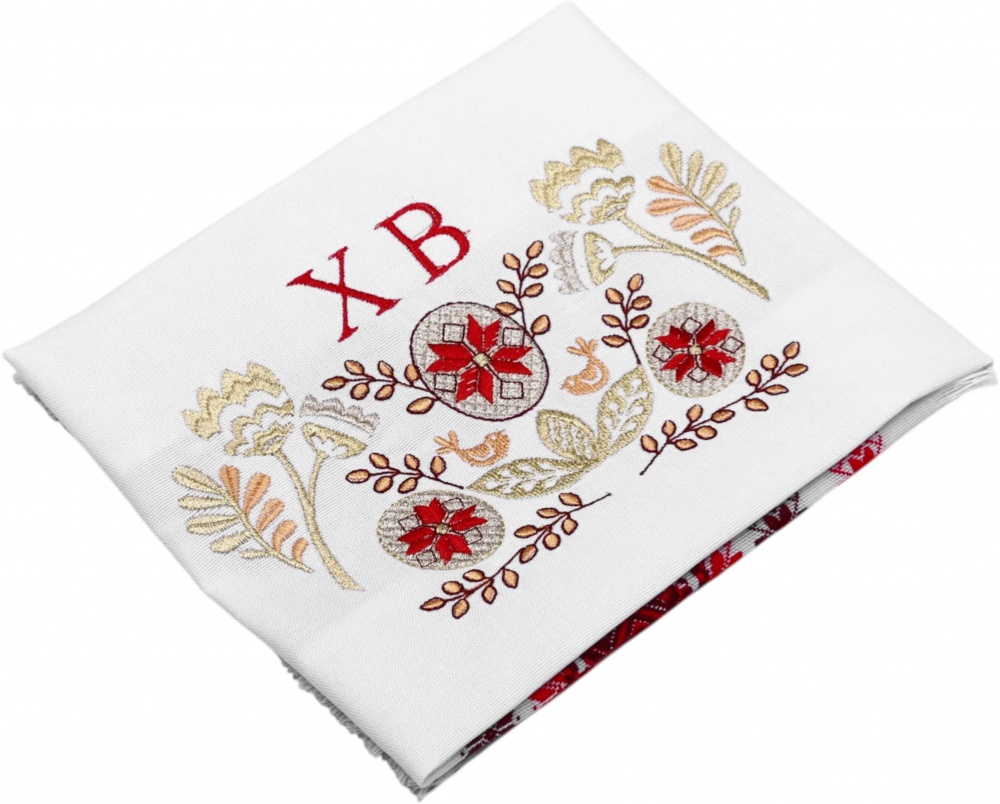 Полотенце пасхальное 623-25/00 32x65 см Эдельвика белый/красный