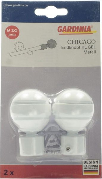 Наконечник Kugel Gardinia Chicago наборной d20 мм белый 