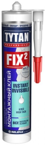 Клей монтажний Tytan FIX² Миттєвий та Невидимий 290мл прозорий