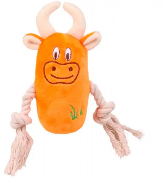 Игрушка Trixie для собак Сквикер с веревкой плюш 13 см в ассортименте 3618