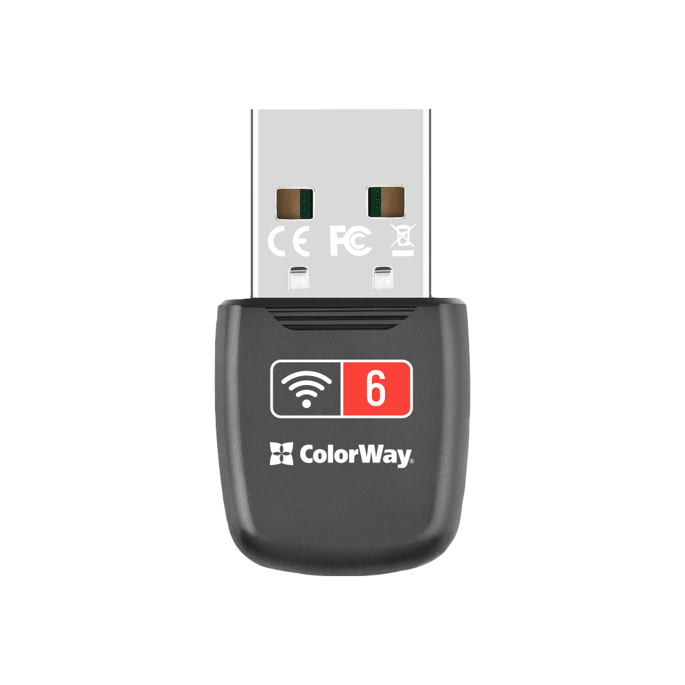 Wi-Fi-адаптер ColorWay Wi-Fi 6 286 Мбіт/с (CW-AD-W1)