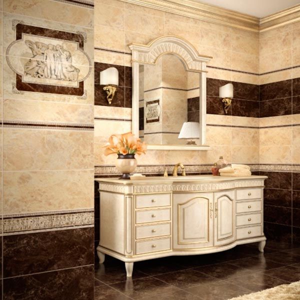 Плитка Интеркерама Emperador рельефная темно-коричневая 230x500 мм