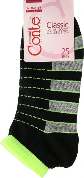 Носки женские Conte Classic р. 25 черно-салатовый 067 