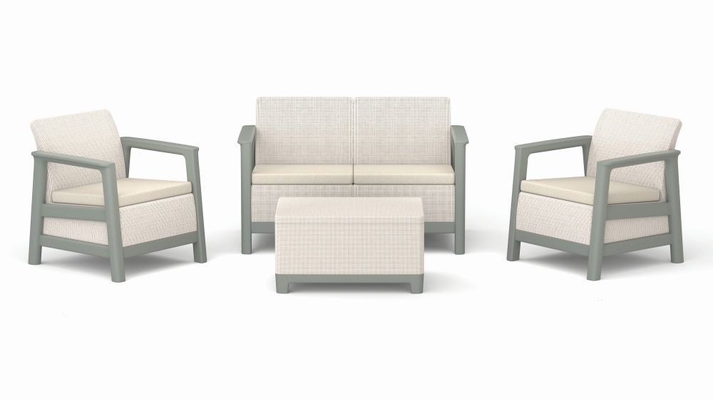 Комплект мебели Keter Scandi Linea на 4 персоны серый/бежевый