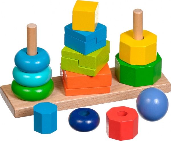 Развивающая игрушка Іграшки з дерева Пирамидки 3 в 1 Д037