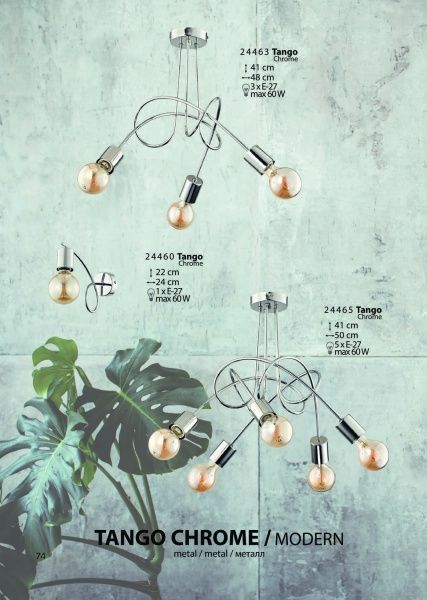 Бра ALFA 24460 Tango 1x60 Вт E27 хром 