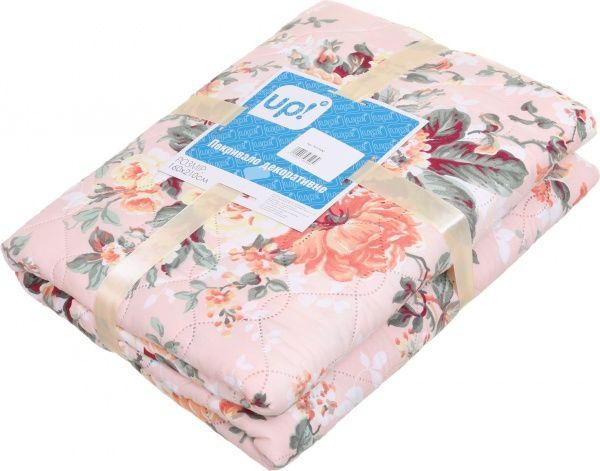 Покрывало Пионы 160x210 см UP! (Underprice) розовый с рисунком 