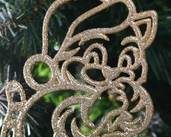 Підвіска Тигрик з мішком 2Д d 12 см золото