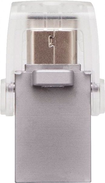 Флеш-пам'ять USB Kingston DataTraveler microDuo 3C 128 ГБ USB 3.1 silver (DTDUO3C/128GB) 