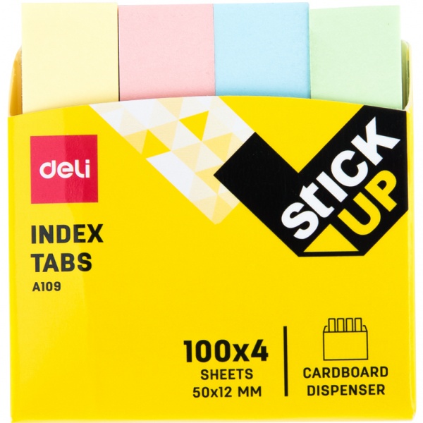 Индексный разделитель EA10902 4 цвета 50x12 мм 100 лист. Deli