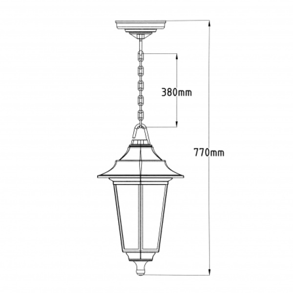 Світильник вуличний підвісний HOROZ ELECTRIC Begonya 3 E27 40 Вт IP44 чорний 400-010-118