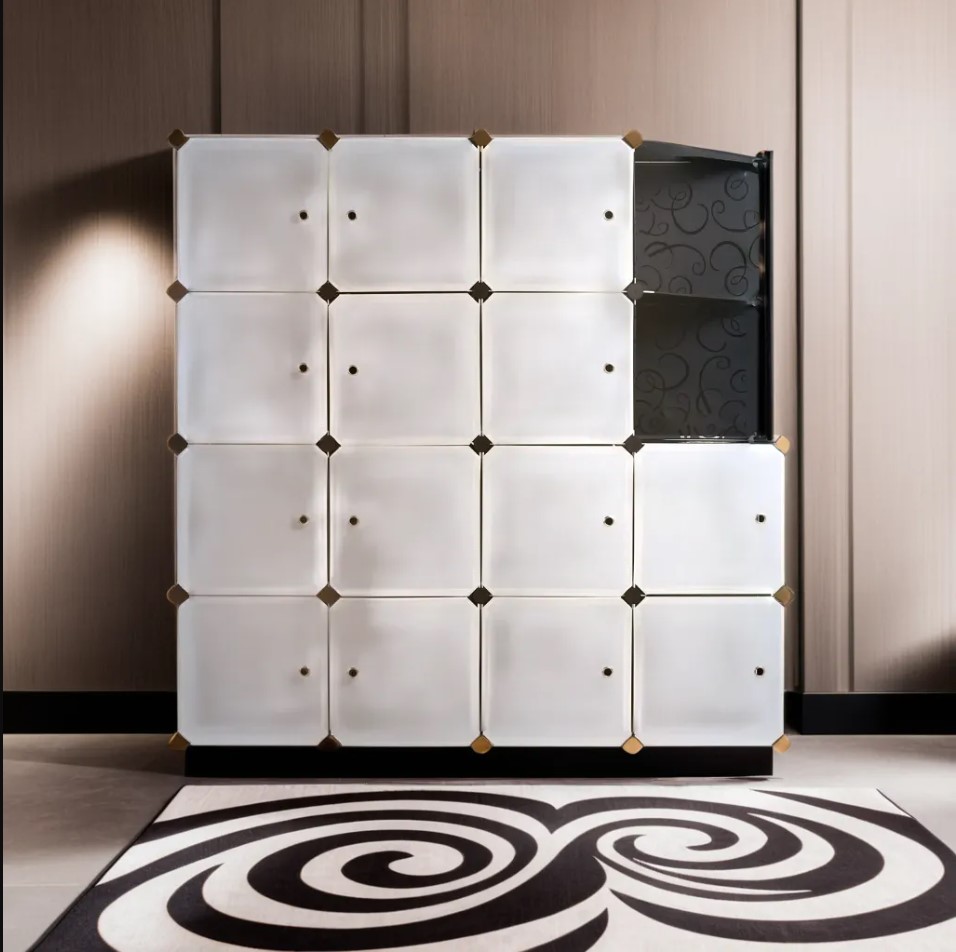 Шафа складна пластикова сubes storage 1460х1675х470 мм чорний з білим