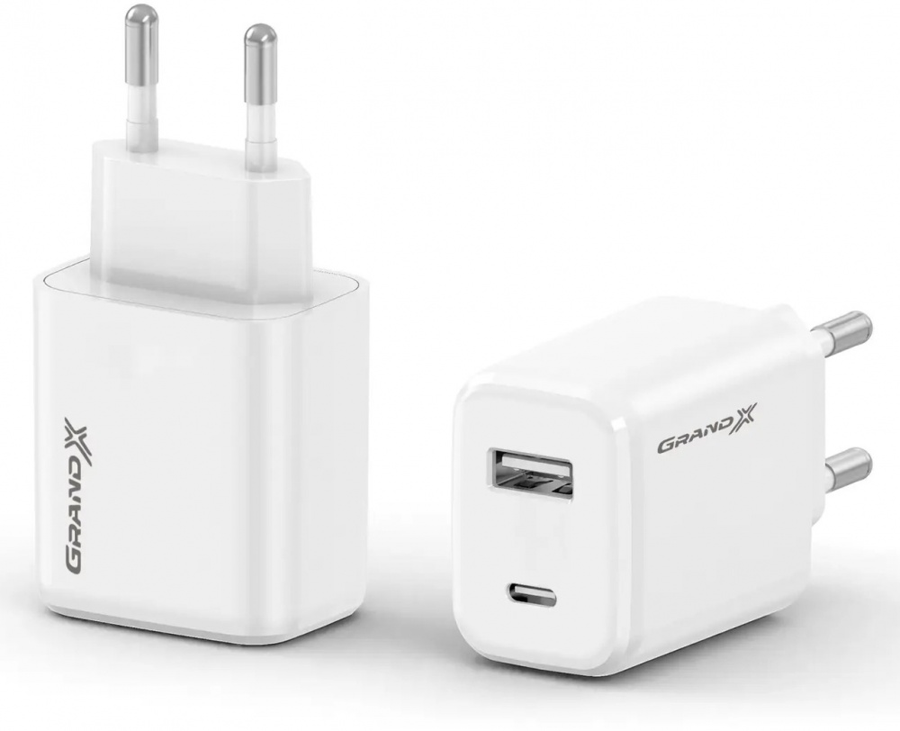 Зарядний пристрій Grand-X Fast Сharge PD3.0, QС4.0, AFC, SCP, FCP 1USB+1TypeC 20W (CH-890)