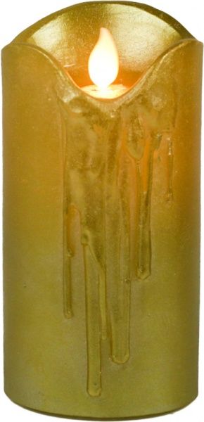 Декорация новогодняя Свеча светодиодная 7,5х15 см золотой C4511 