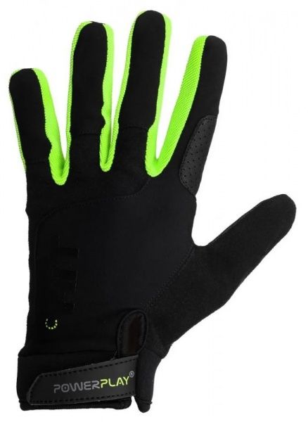 Перчатки для кроссфита PowerPlay Hit_L_Black р. L черно-салатовый 