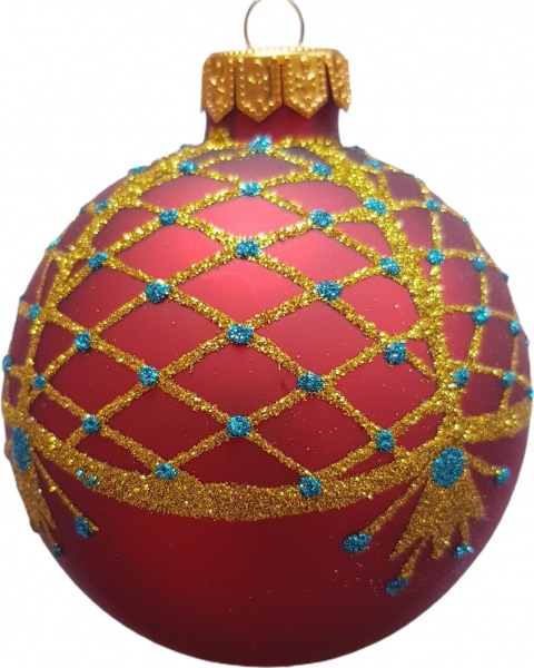 Куля Юріта орнамент d 90 мм червоний A90187M