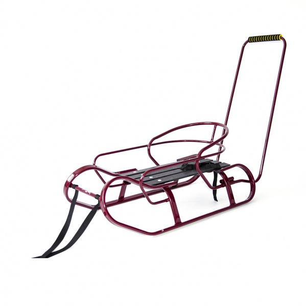 Санки Vitan Экспресс бордовые + спинка + ручка 7362 