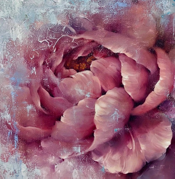 Репродукция Цветок пиона розовый 50x50 см Арт Фемелі 