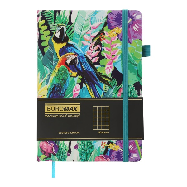 Блокнот недатований Exotic 96 арк. клітинка бірюзовий Buromax A5