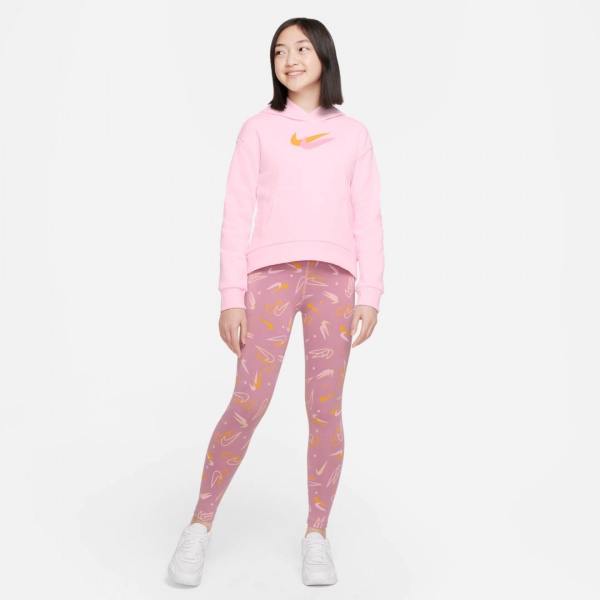 Джемпер Nike G NSW FLC HOODIE SSNL PRNT DQ9127-663 р. S рожевий