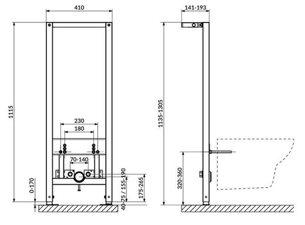 Инсталляционная система для биде Cersanit АQUA COAF1001256715