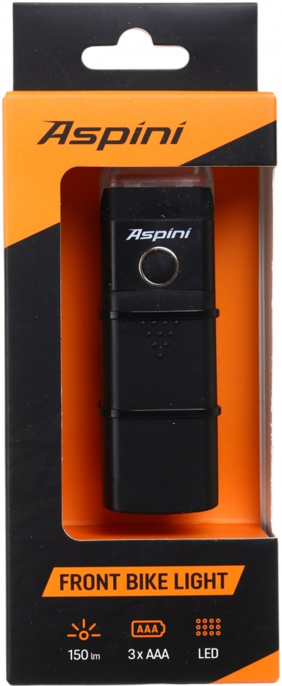 Фонарь велосипедный Aspini 150 Lm черный FL-150P-BLK