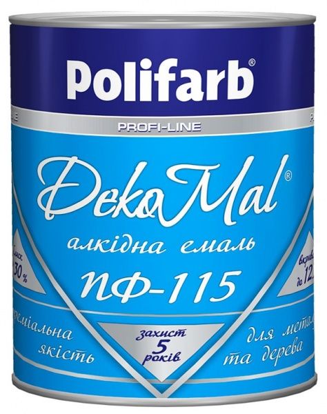 Эмаль Polifarb алкидная DekoMal ПФ-115 коричнево-шоколадный глянец 0.9кг