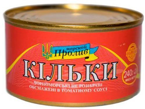 Консерва Морской пролив Кильки черноморские обжаренные в томатном соусе 240 г