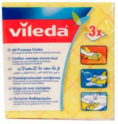 Набор салфеток универсальные Vileda 40х38 см см 3 шт./уп. желтый