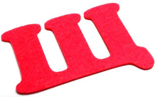 Буква Щ з фетру червоний 2 мм, 10 см