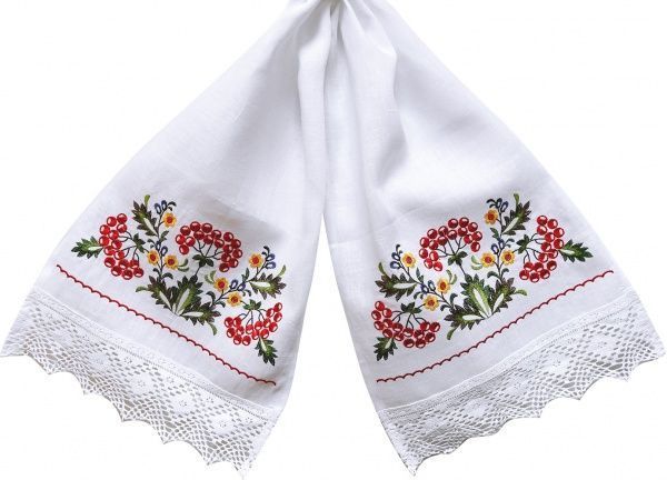 Полотенце Калина 35x90 см Галерея льна белый 