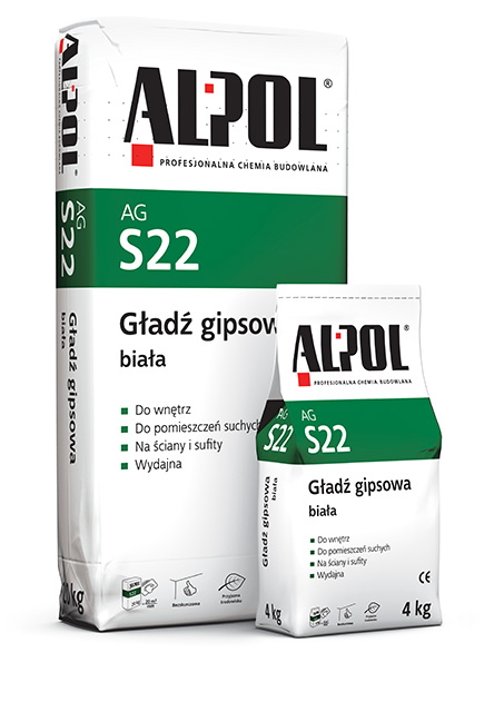 Шпаклевка Alpol гипсовая финишная белая гладь AG S-22 4кг