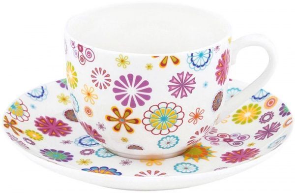 Чашка с блюдцем Blumen 100 мл 21-244-015 Krauff