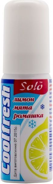 Освіжувач для ротової порожнини Solo Coolfresh м’ята, лимон та ромашка 20 мл