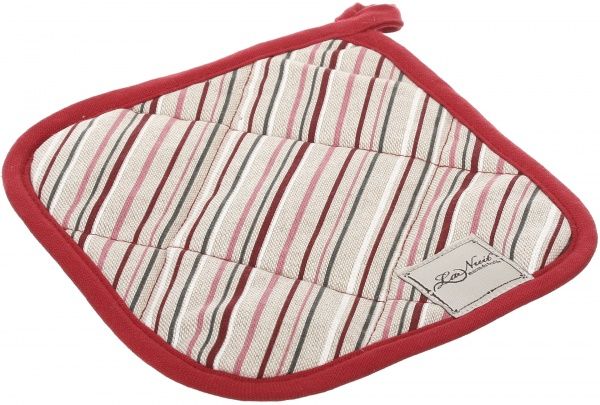 Прихватка Вінтаж смужки/однотонна 20x20 см бежевий із червоним La Nuit 
