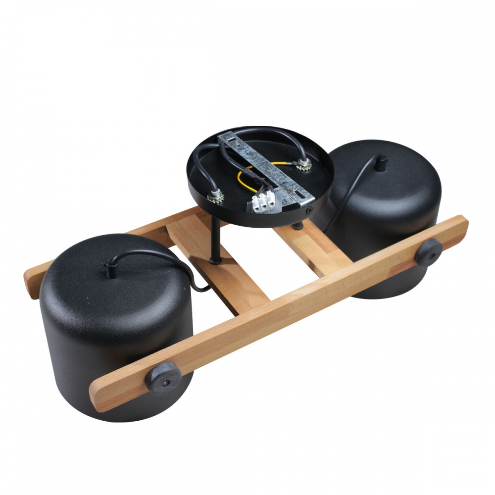 Люстра потолочная LIGHT SET KONVALIA CRL160 2xE27 черный/дерево